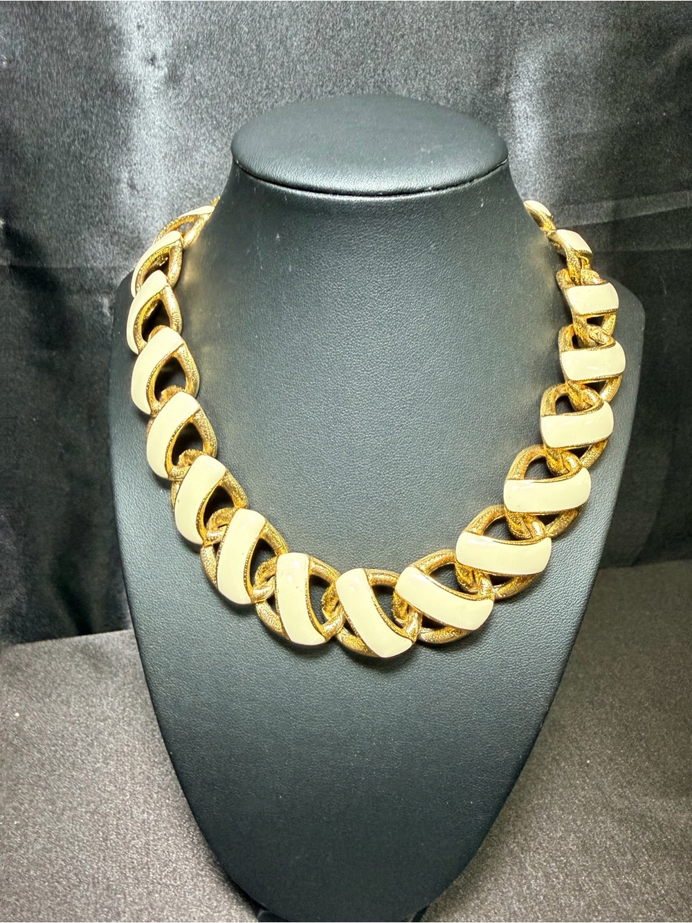 Anne Klein Gold-Tone and Cream Link Necklace - Women Jewelry